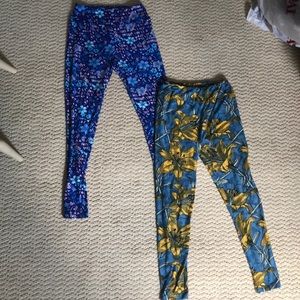 two pairs of soft decorative leggings!